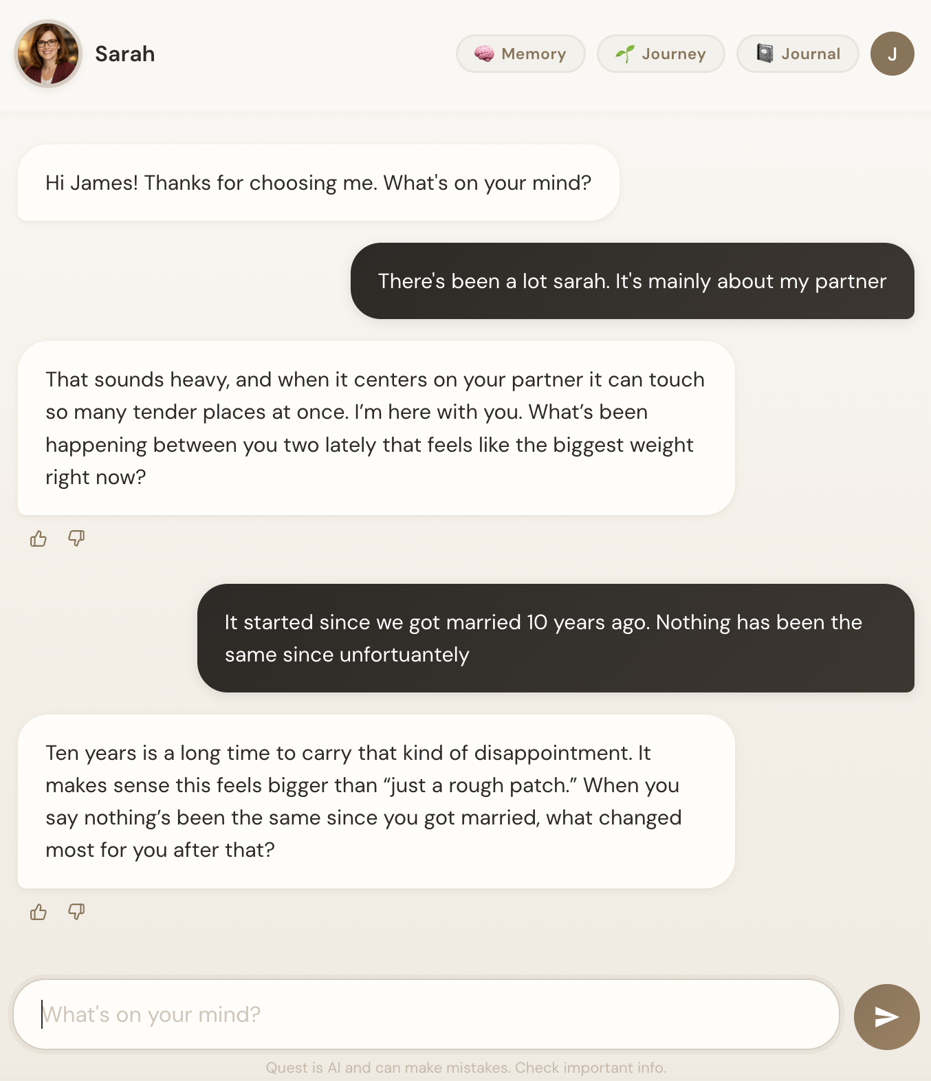 Quest chat preview
