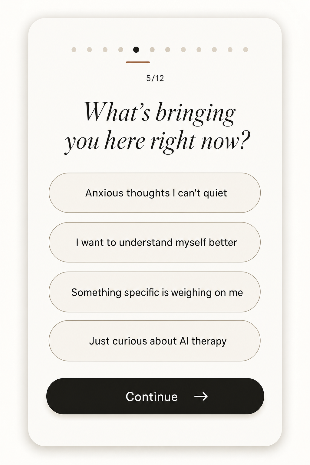 Quest onboarding quiz screen
